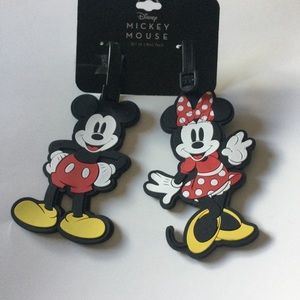 DISNEY MICKEY MOUSE AND MINNIE MOUSE BAG TAGS 2 PIECE LUGGAGE TAGS NWT